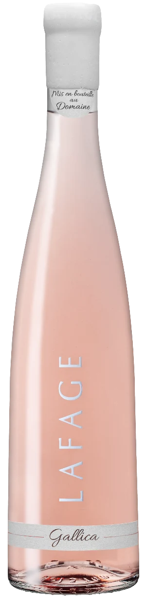 Domaine Lafage Gallica Rosé – Roséwein aus dem Roussillon in hellem Lachsrosa, Flasche mit Etikett.
