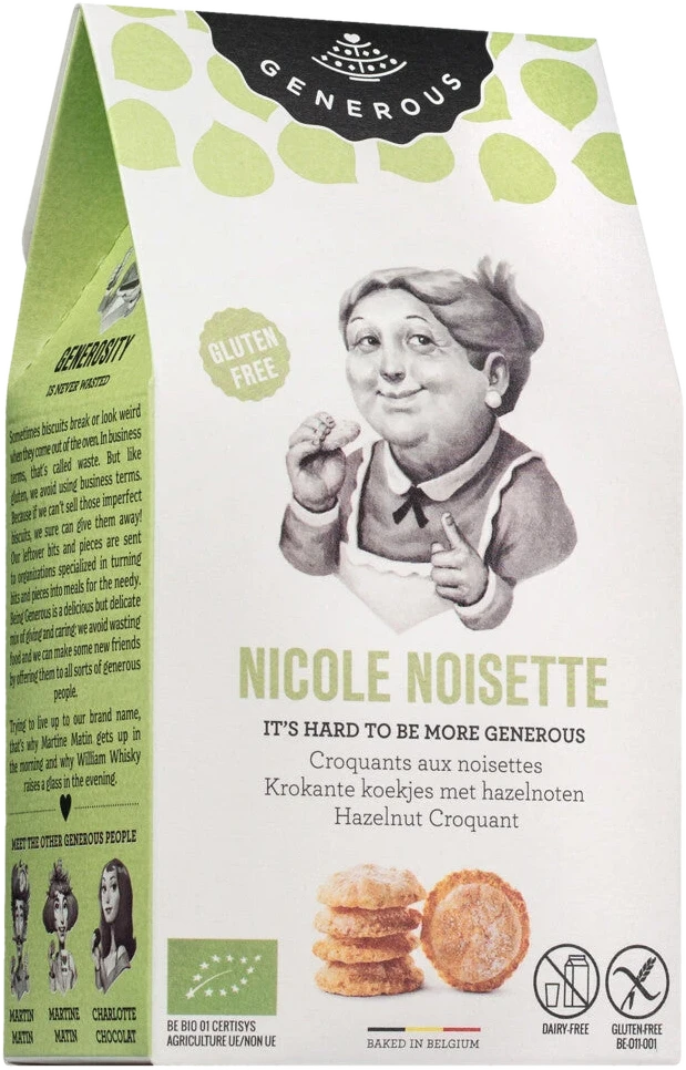 Generous Nicole Noisette – knusprige Bio-Baiser-Kekse mit Piemonteser Haselnüssen, glutenfrei
