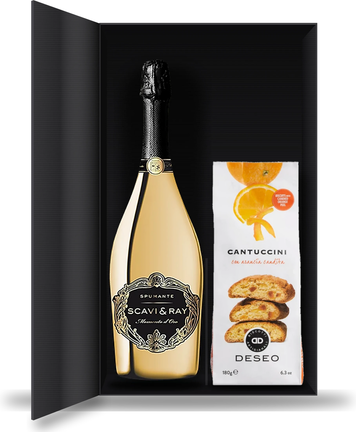 Gift set with Momento d’Oro wine from Scavi & Ray and Cantuccini with orange as a Sample pack