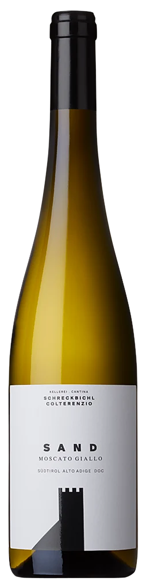 Weißwein-Flasche Goldmuskateller Sand von Kellerei Schreckbichl