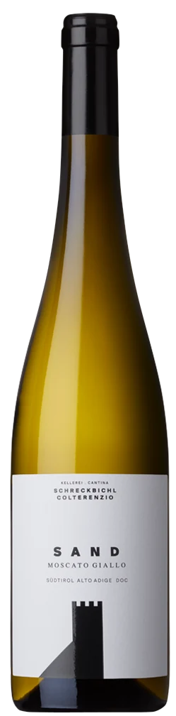 Weißwein-Flasche Goldmuskateller Sand von Kellerei Schreckbichl