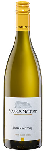 Flasche Haus Klosterberg Pinot Blanc von Weingut Markus Molitor, Weißwein aus der Mosel.
