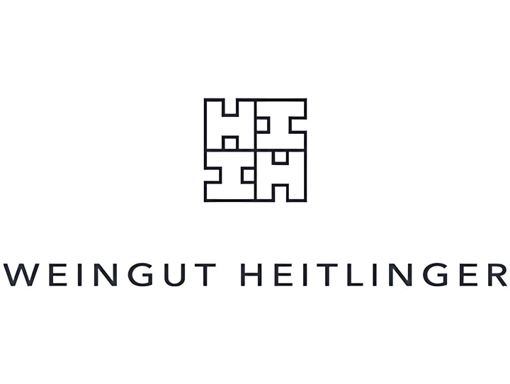 Logo des Weingut Heitlinger: geometrisches Symbol aus vier Quadraten, darunter Schriftzug Weingut Heitlinger