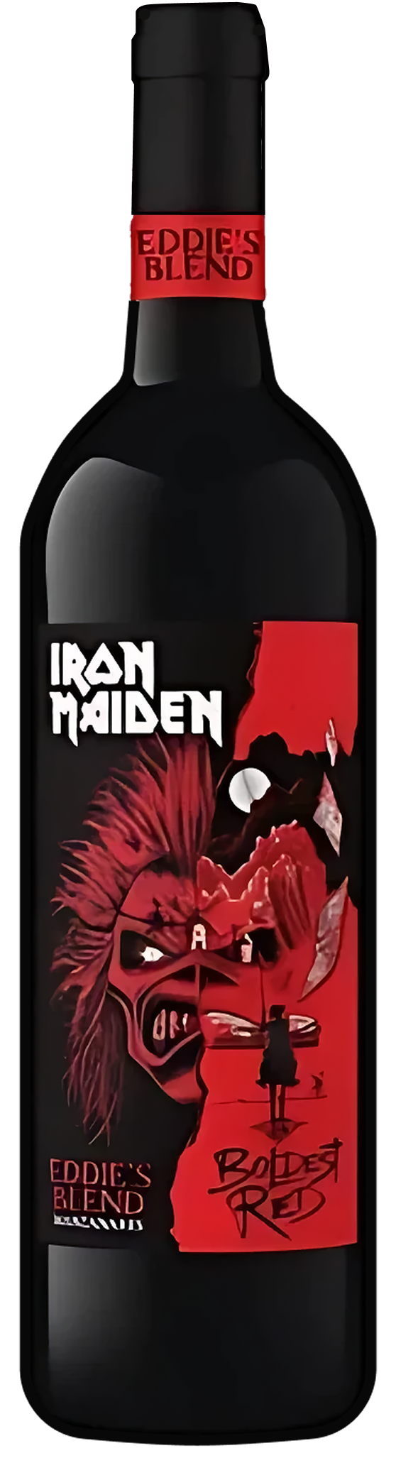 Rotwein Iron Maiden Boldest Red von Vinícola de Castilla, Flasche mit dunklem Etikett, La Mancha