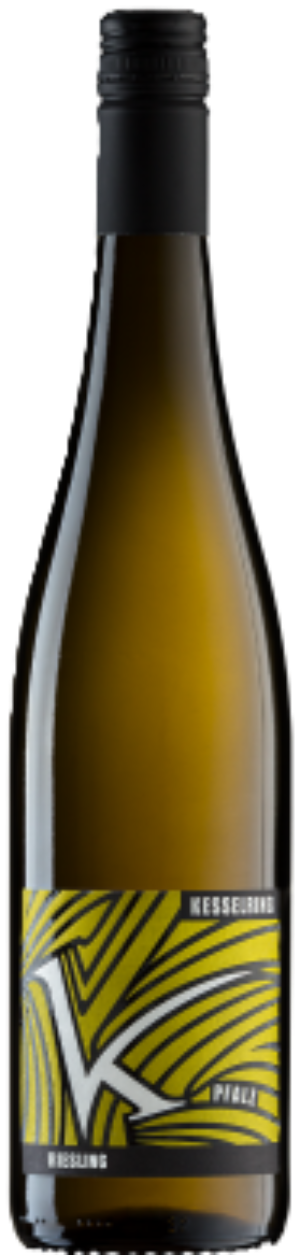 Weingut Lukas Kesselring Riesling, Pfalz – weiße Weinflasche mit Etikett auf hellem Hintergrund