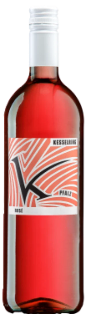 Weingut Lukas Kesselring Rosé, 1,0-Liter-Flasche in hellem Lachsrosa, Pfälzer Roséwein