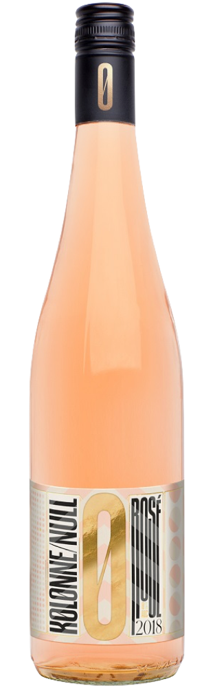 Kolonne Null Rosé trocken alkoholfrei, lachsfarbene Flasche, alkoholfreier Roséwein mit Beerenfrucht