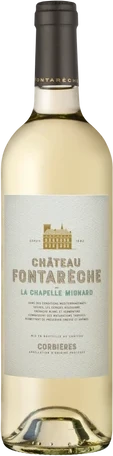 Bottle of white wine La Chapelle Mignard from Chateau Fontarèche.