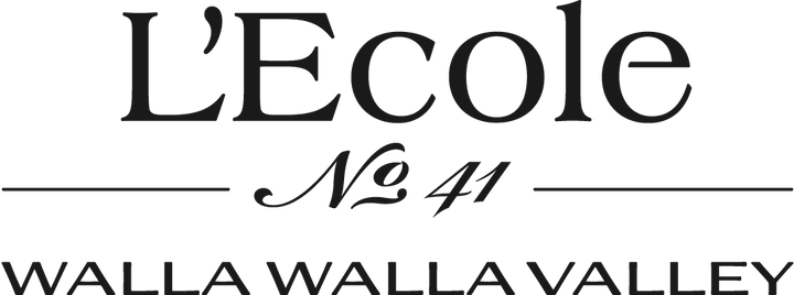 Logo von L'Ecole N° 41, Weingut aus Walla Walla, Washington – Schriftzug mit historischem Schulgebäude-Motiv