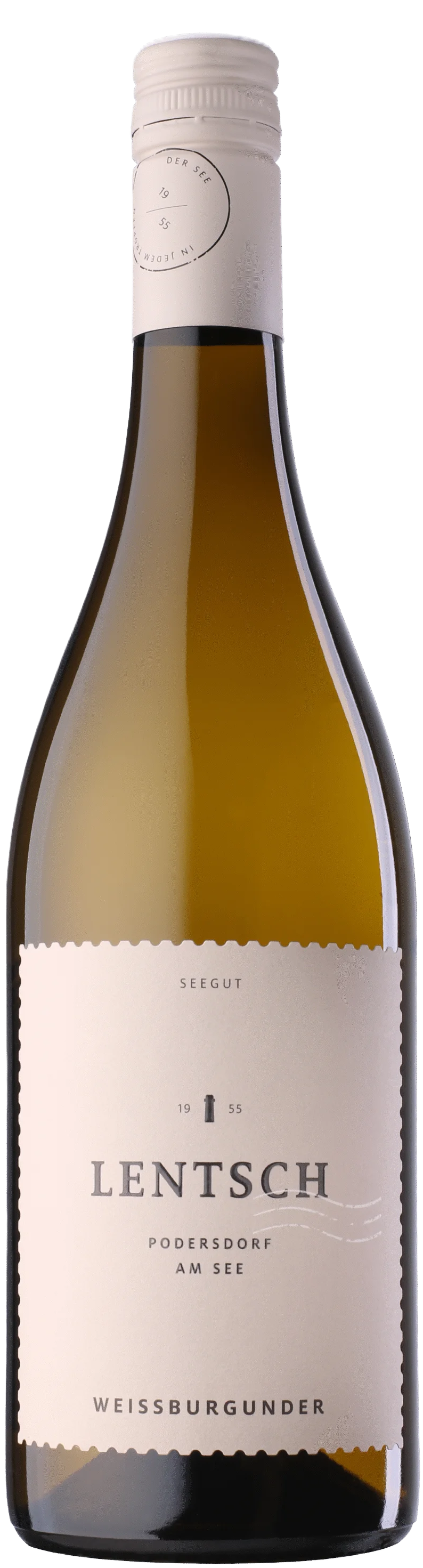 Weinflasche Lentsch Weissburgunder von Weingut Lentsch GesnbR, weißer Wein in grüner Flasche