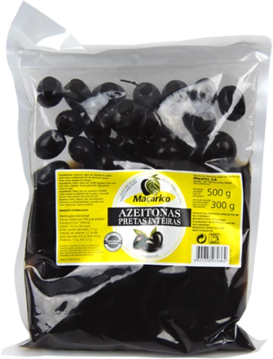 Macarico schwarze Oliven mit Stein, 350g-Glas, portugiesische Feinkost
