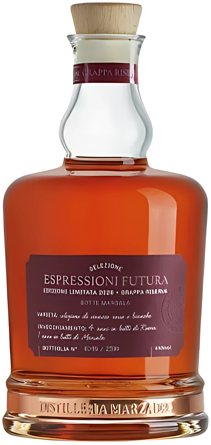 Marzadro Espressioni Futura-Marsala Grappa, Flasche mit modernem Etikett