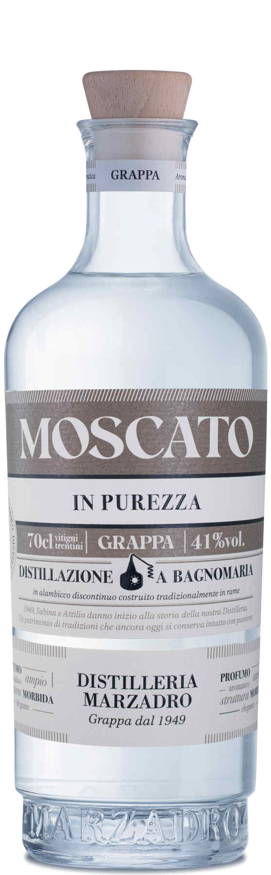 Marzadro Grappa Moscato in Purezza dal Trentino