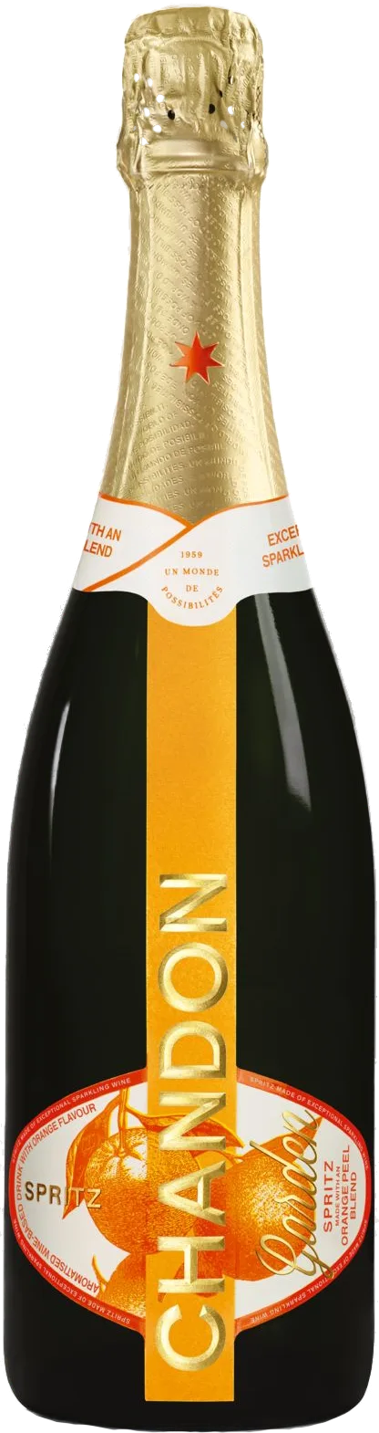 Moët & Chandon Garden Spritz Brut – Schaumweinflasche mit orangefarbenem Etikett, argentinischer Ursprung