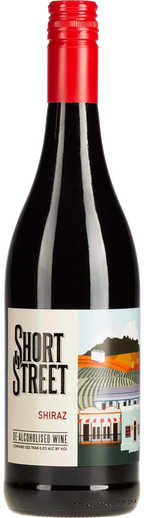 Riebeek Valley Wine Co. Short Street Shiraz alkoholfrei – dunkle Rotweinflasche mit schwarzem Etikett
