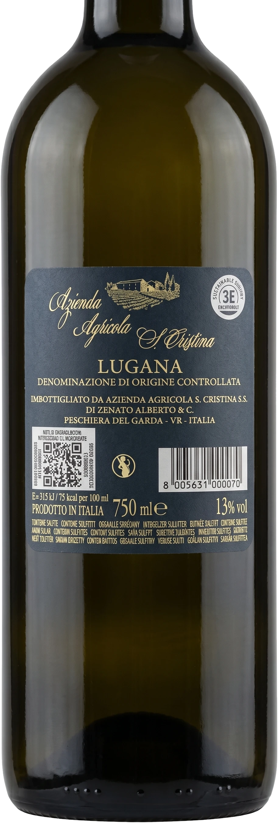 Back label Santa Cristina Lugana