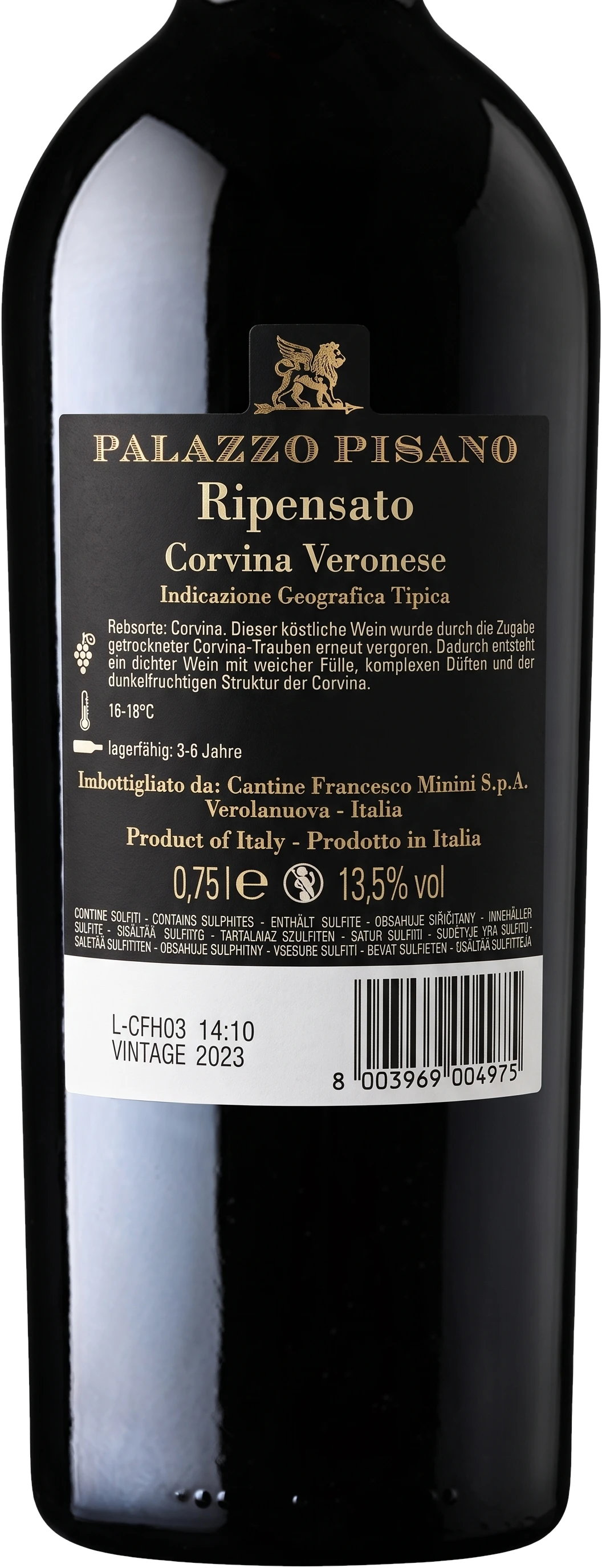 Rücketikett Palazzo Pisano Ripensato "R"