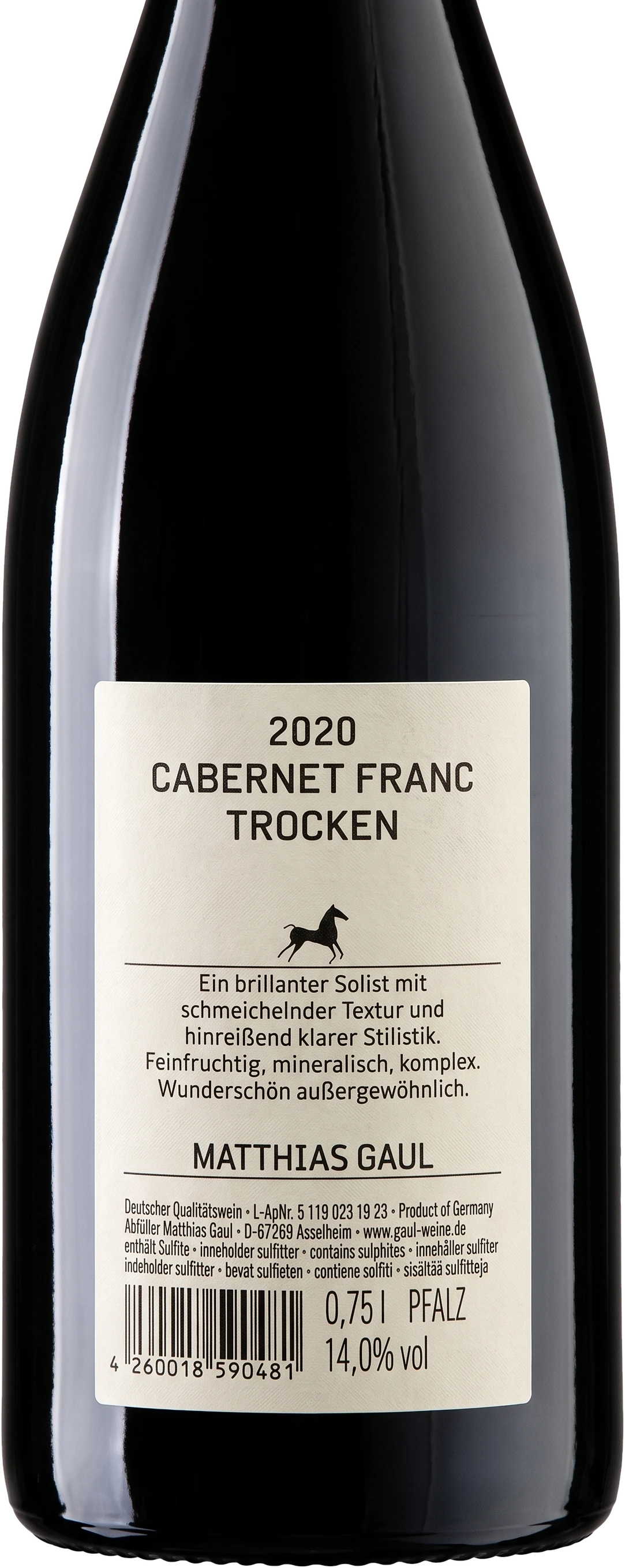 Back label Matthias Gaul Cabernet Franc