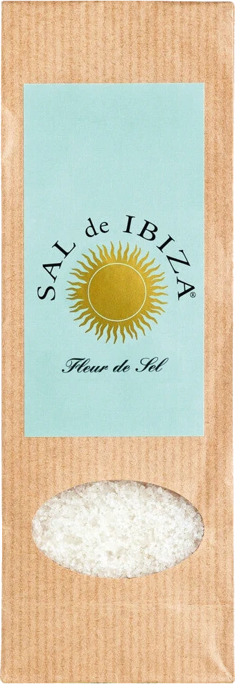 SAL de IBIZA Fleur de Sel Refill – fine sea salt in a refill pack, loose salt flakes visible