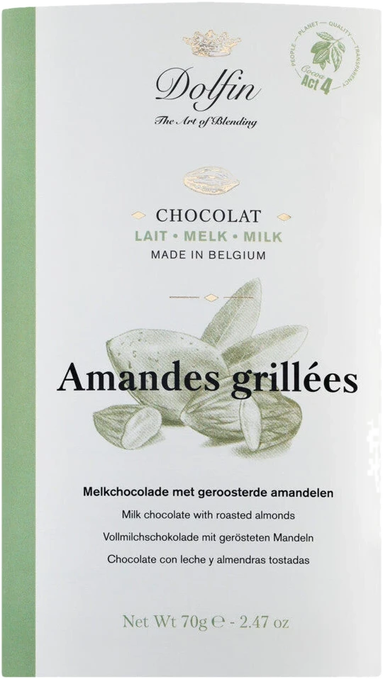 Milchschokoladentafel mit gerösteten Mandelstücken – Tablette lait aux amandes grillées