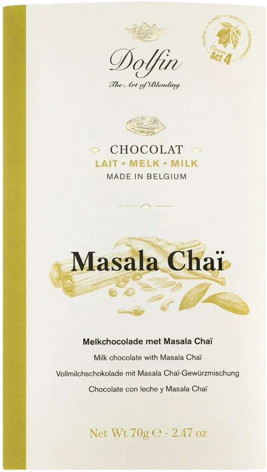 Tafel Milchschokolade lait hot masala mit Masala-Mischung aus Zimt, Kardamom und Anis.
