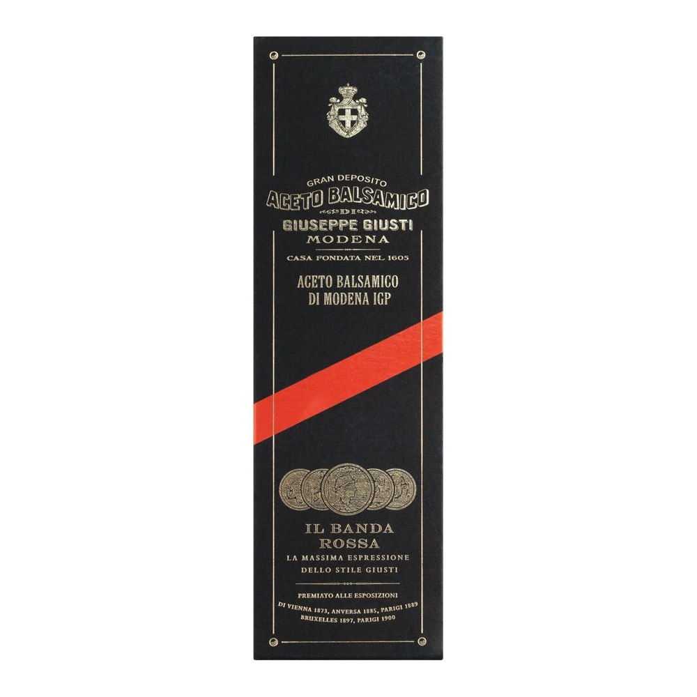 Giusti Aceto Balsamico di Modena IGP 5 Med. d'oro – dunkle Glasflasche mit sirupartigem Balsamico-Essig