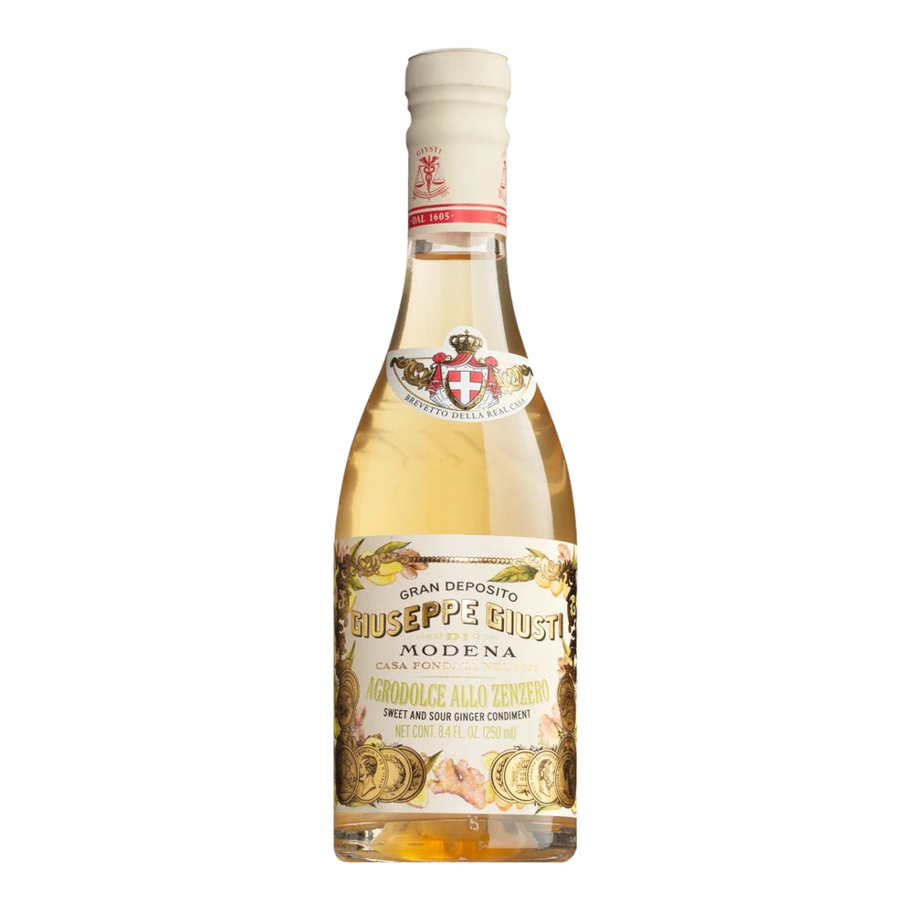 Flasche Agrodolce allo Zenzero von Acetaia Giusti, süß-saures Ingwer-Dressing aus Italien