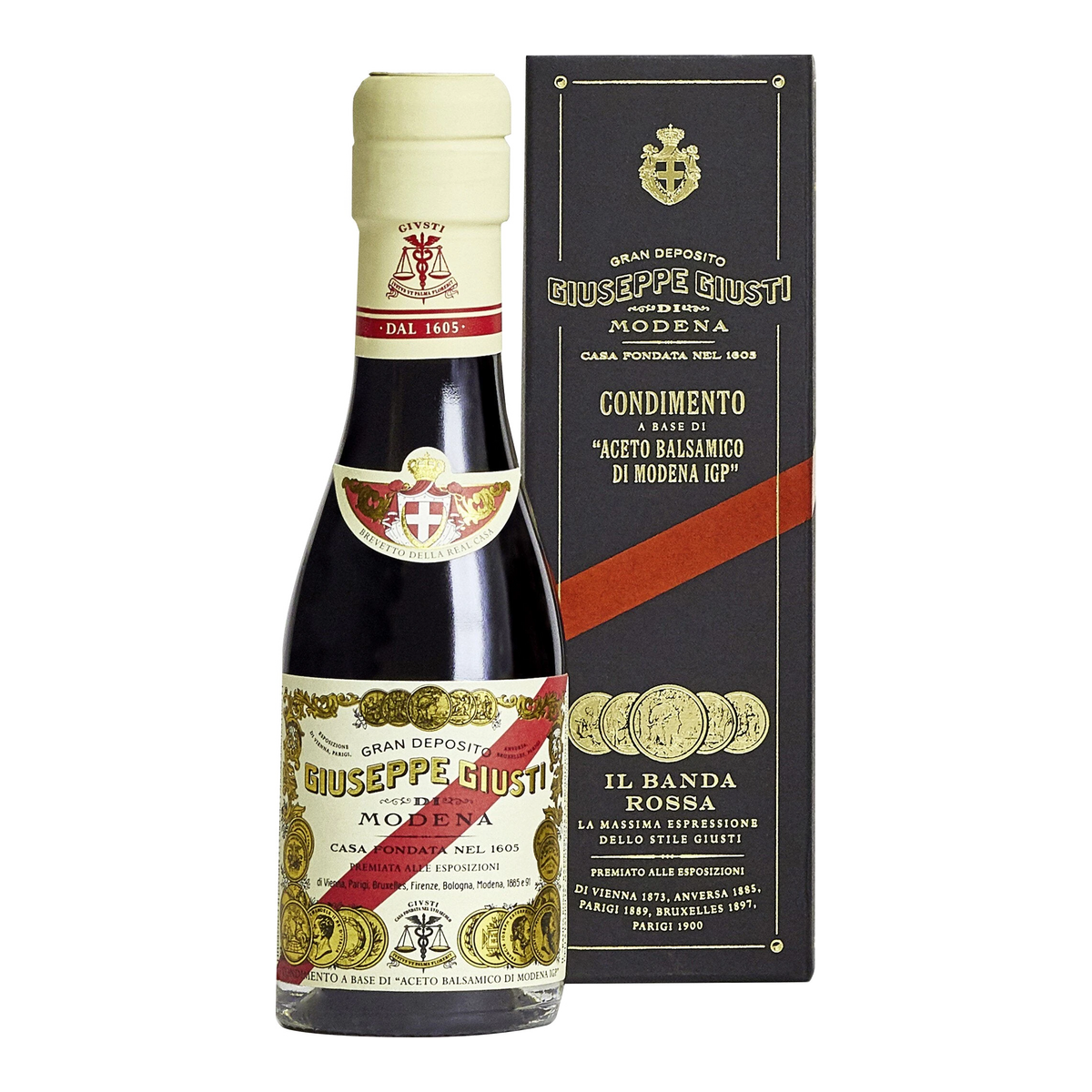 Balsamico 5 Gold Medaillen TF in GP Banda Rossa Aceto Balsamico di Modena IGP 0,1L