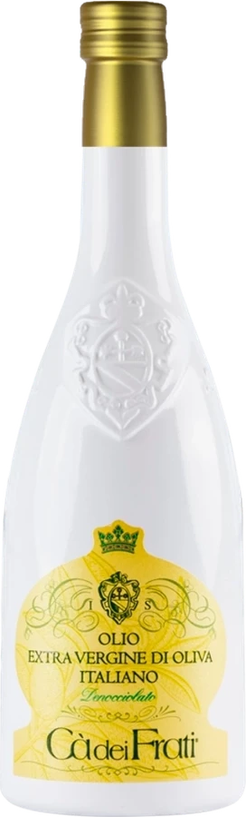 Cà dei Frati Olio Extra Vergine – natives Olivenöl extra in einer Flasche, hergestellt am Gardasee in der Lombardei.