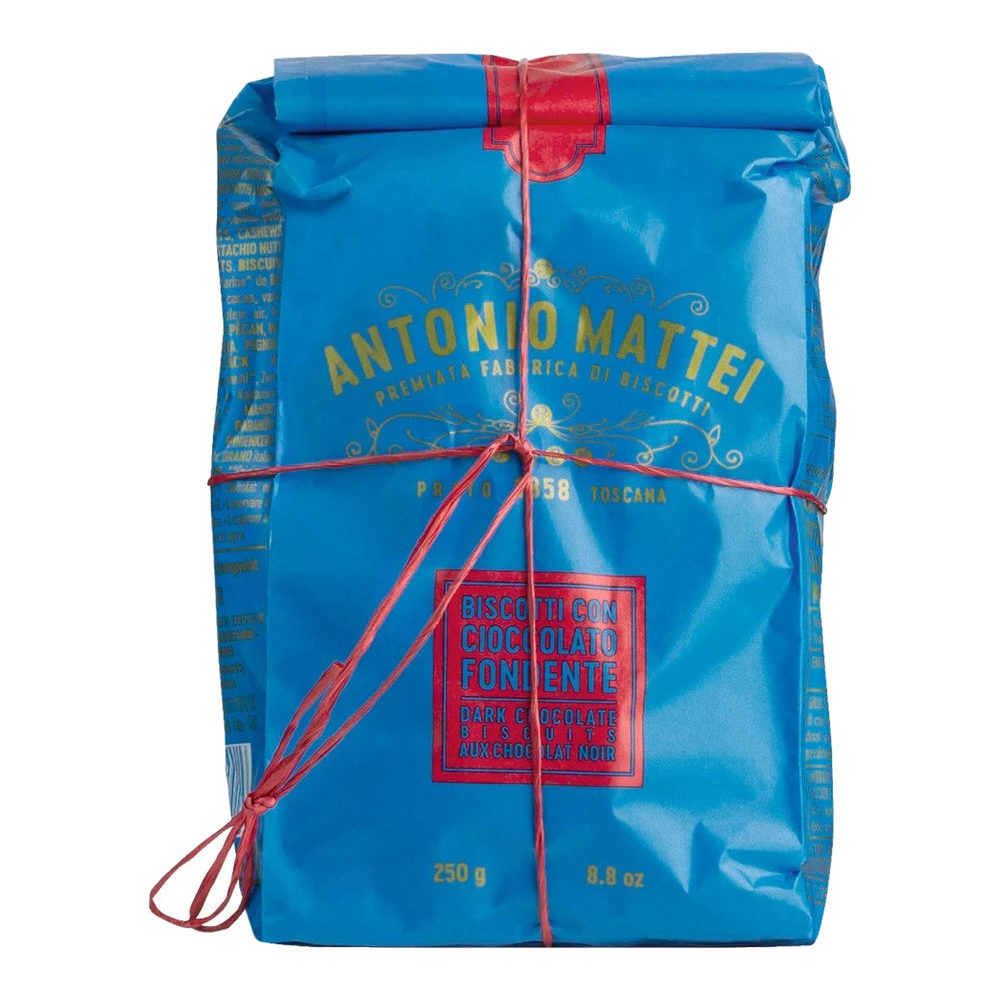 Biscottificio Antonio Mattei Cantuccini al cioccolato fondente – Mandelkekse mit Zartbitterschokolade in Papiertüte