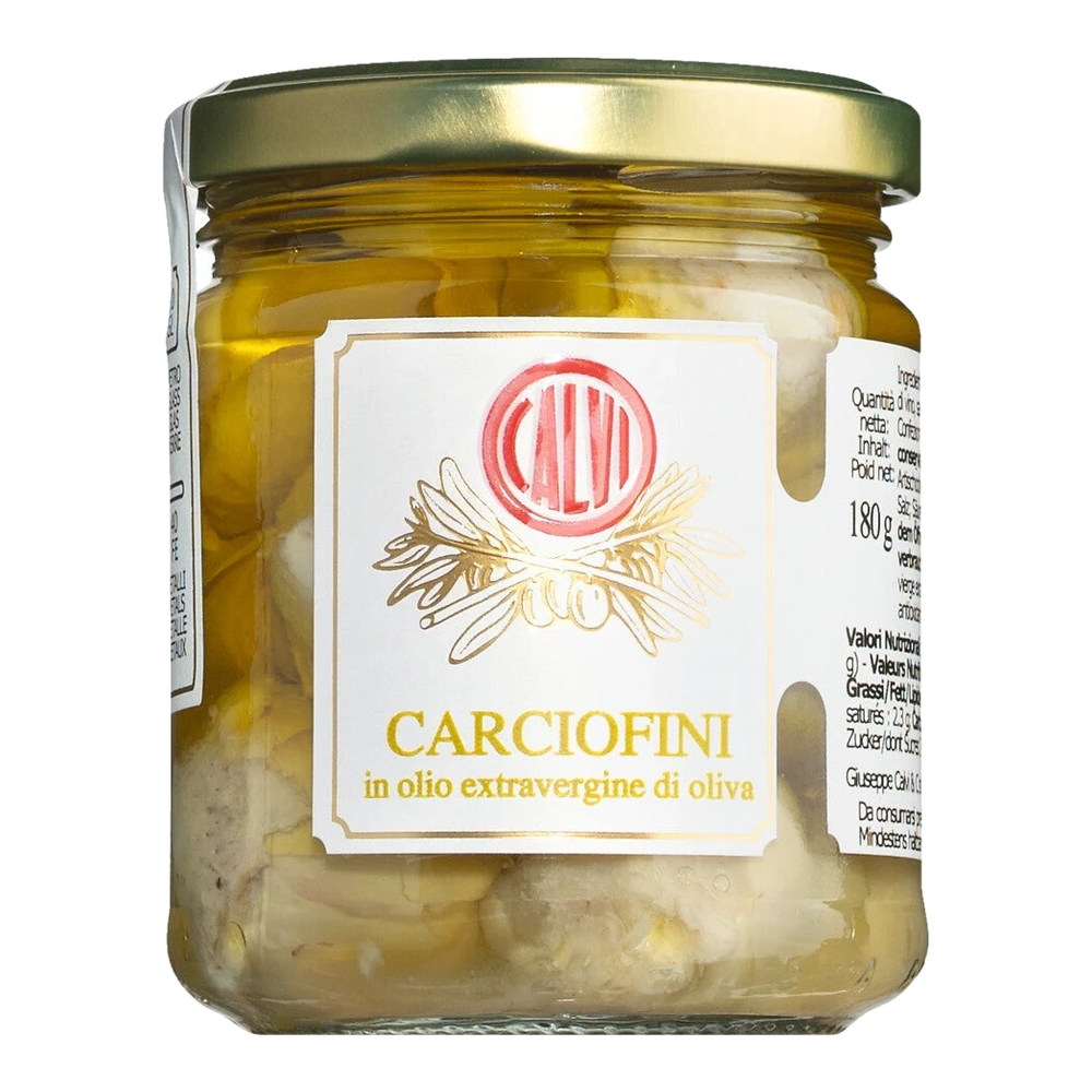 Artichoke hearts in extra virgin olive oil, pickled – Carciofini in olio extravergine di oliva, jar