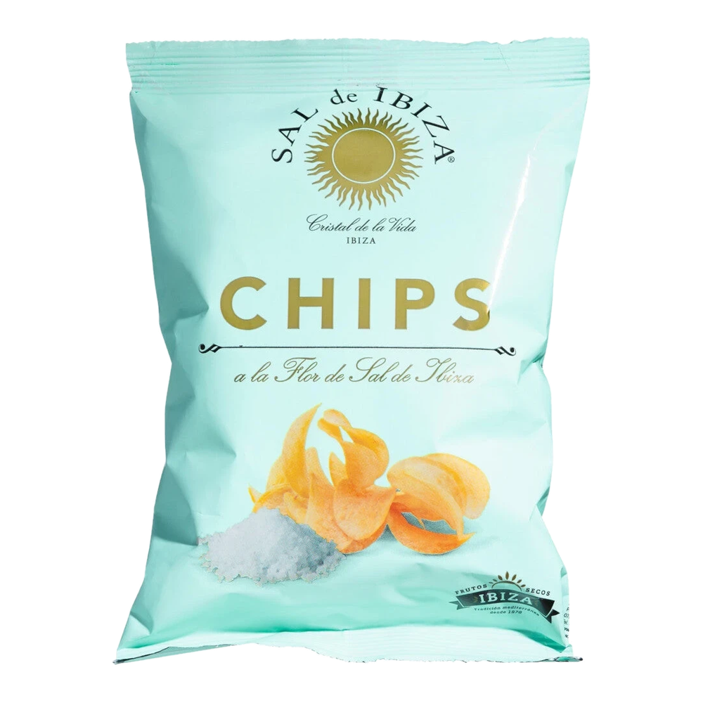 SAL de IBIZA Chips a la Flor de Sal de Ibiza, 45g – hauchdünne Kartoffelchips in türkisfarbener Tüte