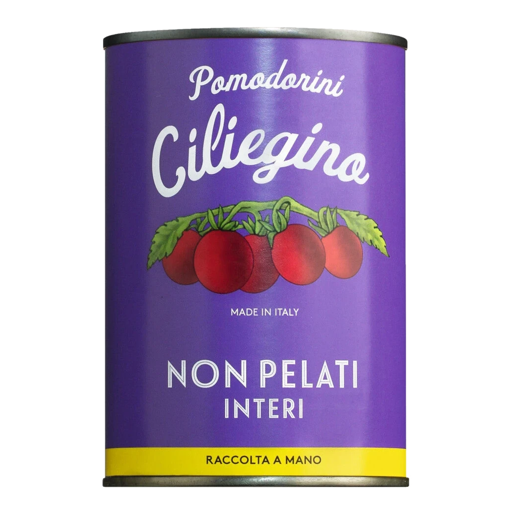 Jar with whole Ciliegino cherry tomatoes in their own juice, Ciliegino Vintage, tomato sauce from Campania