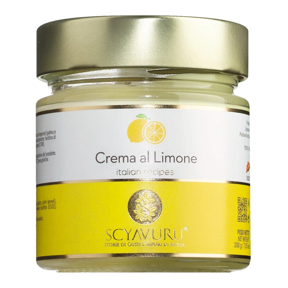 Jar of Crema al Limone by Scyavuru – Sicilian lemon cream, spreadable, dense, and velvety