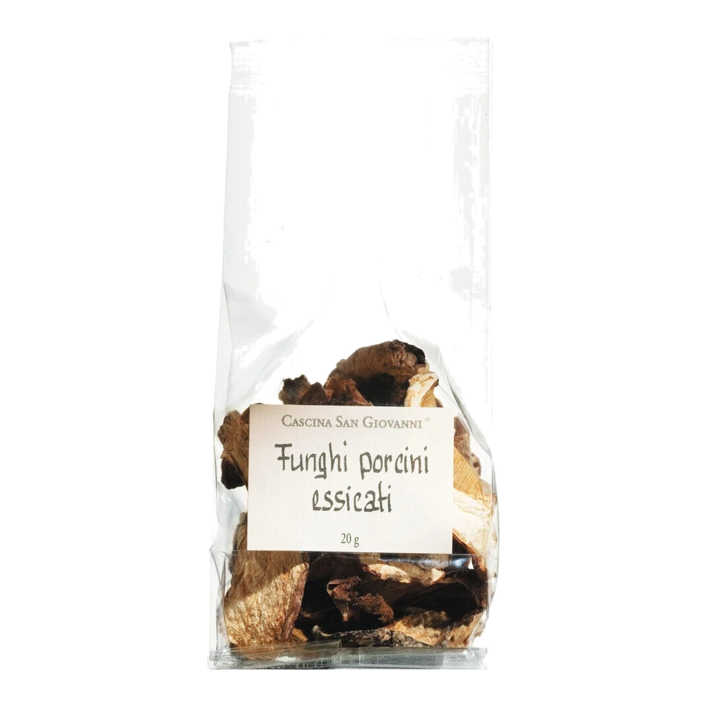 Cascina San Giovanni Funghi porcini essicati – dried porcini mushrooms in a package