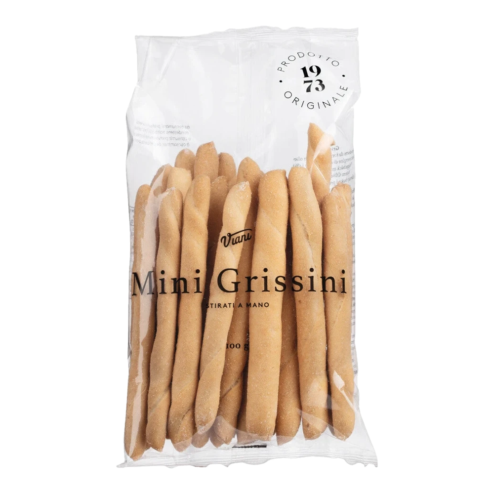 Viani mini grissini by Mario Fongo – short, rounded breadsticks from Piedmont in a bag