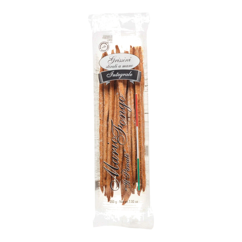 Mario Fongo Grissini stirati lunghi integrali – hand-rolled, extra long whole grain grissini in a pack