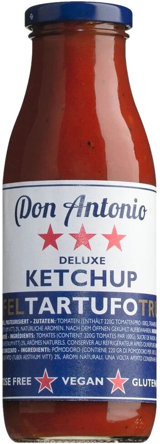 Casina Rossa Ketchup al tartufo – glass bottle with truffle ketchup made from Italian tomatoes and summer truffles