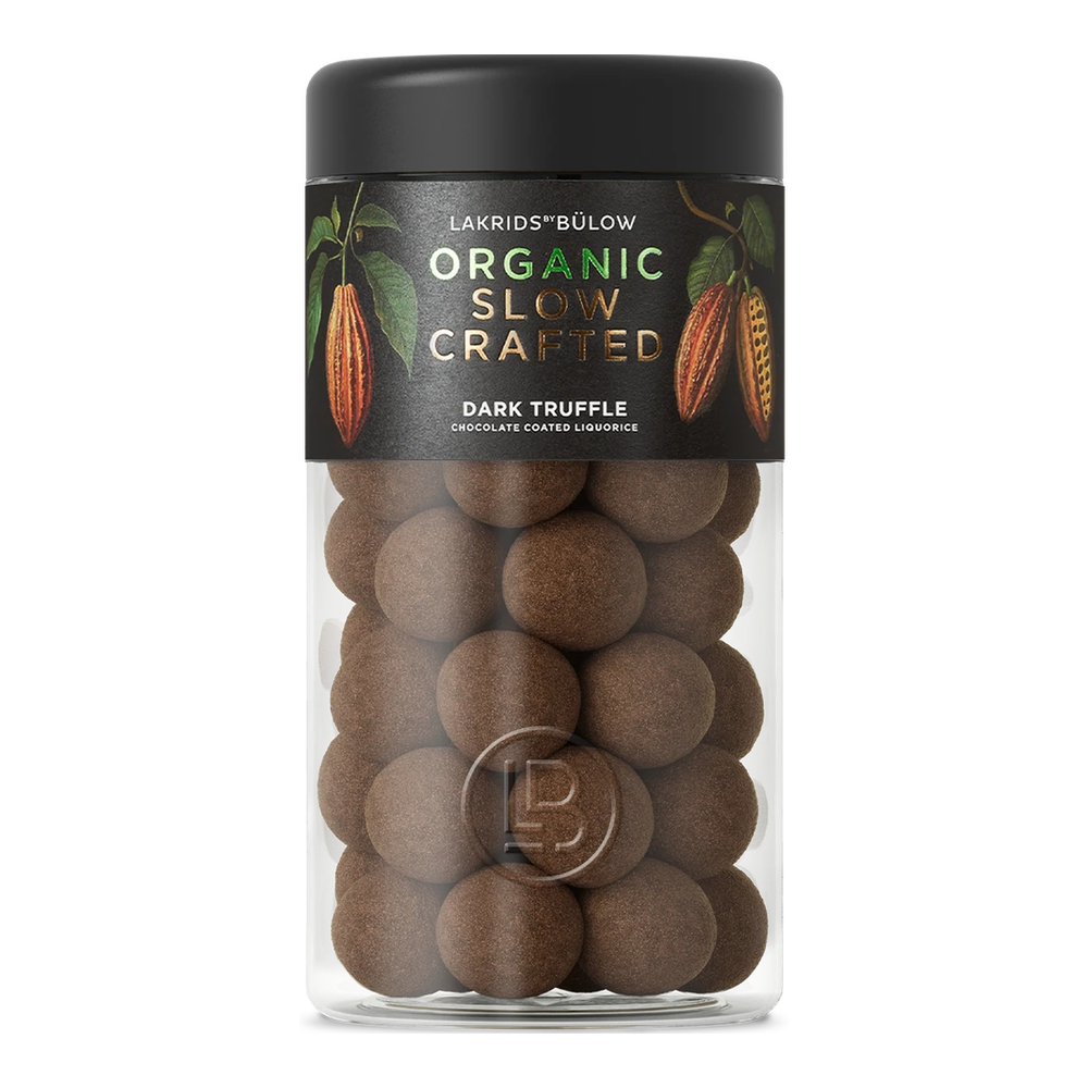 Lakrids by Bülow Dark Truffle – Lakritz-Bonbons mit dunkler Schokoladenumhüllung in eleganter Verpackung