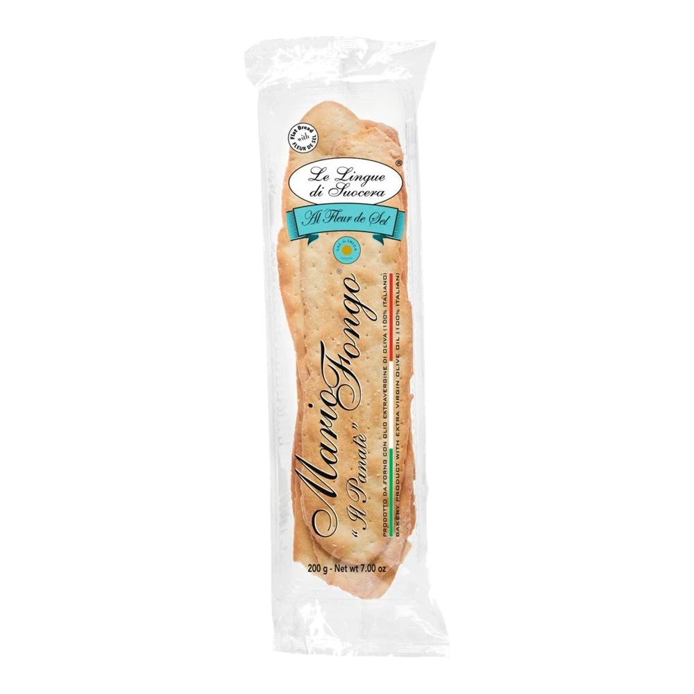 Mario Fongo Lingue di suocera mit Fleur de Sel – hauchdünnes, knuspriges piemonteser Fladenbrot mit Meersalz