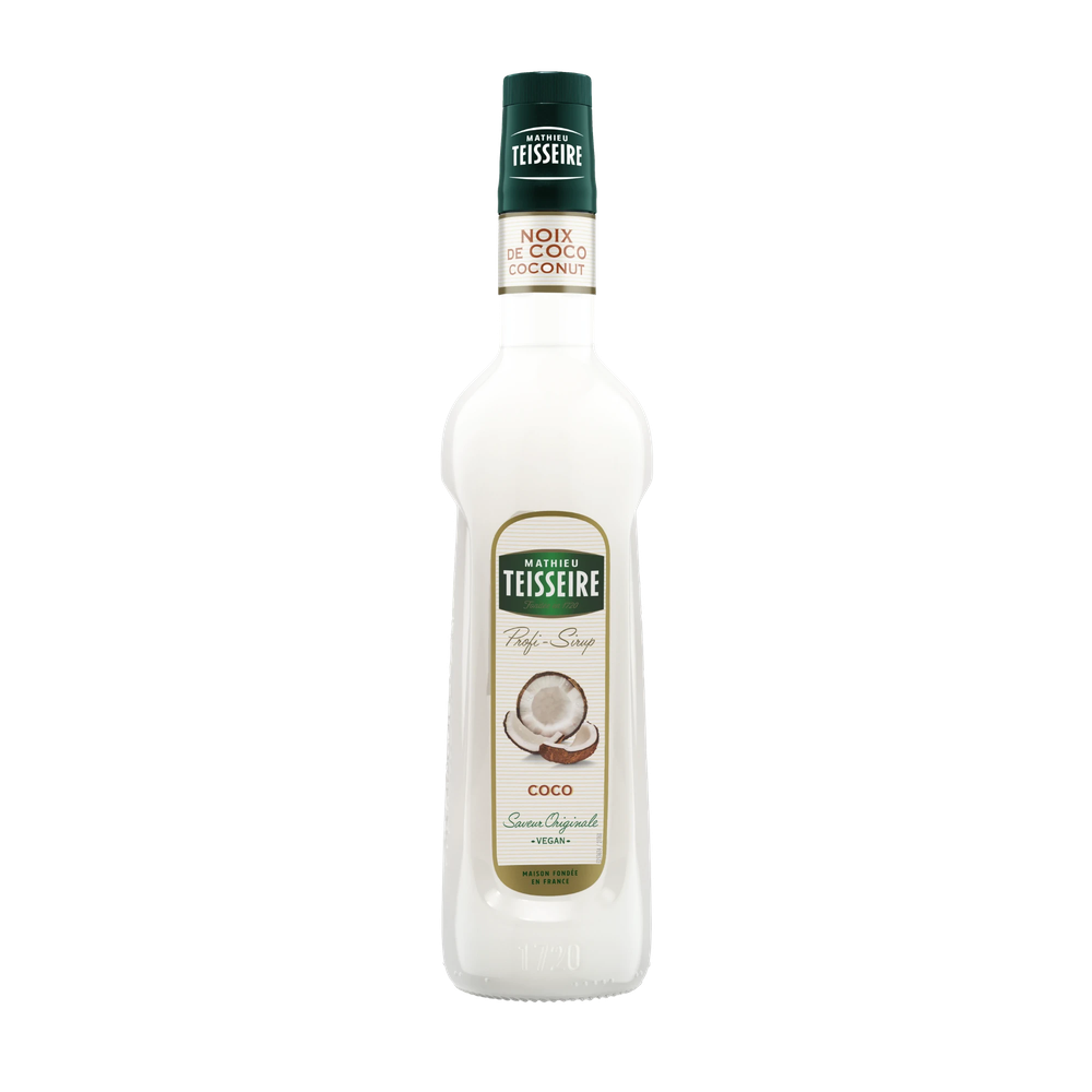 Mathieu Teisseire Cocos Sirup – Flasche mit Kokosnuss-Sirup für Getränke und Speisen