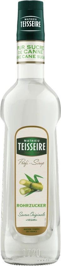 Mathieu Teisseire Cane Sugar Syrup – transparent bottle with a yellow label on a white background
