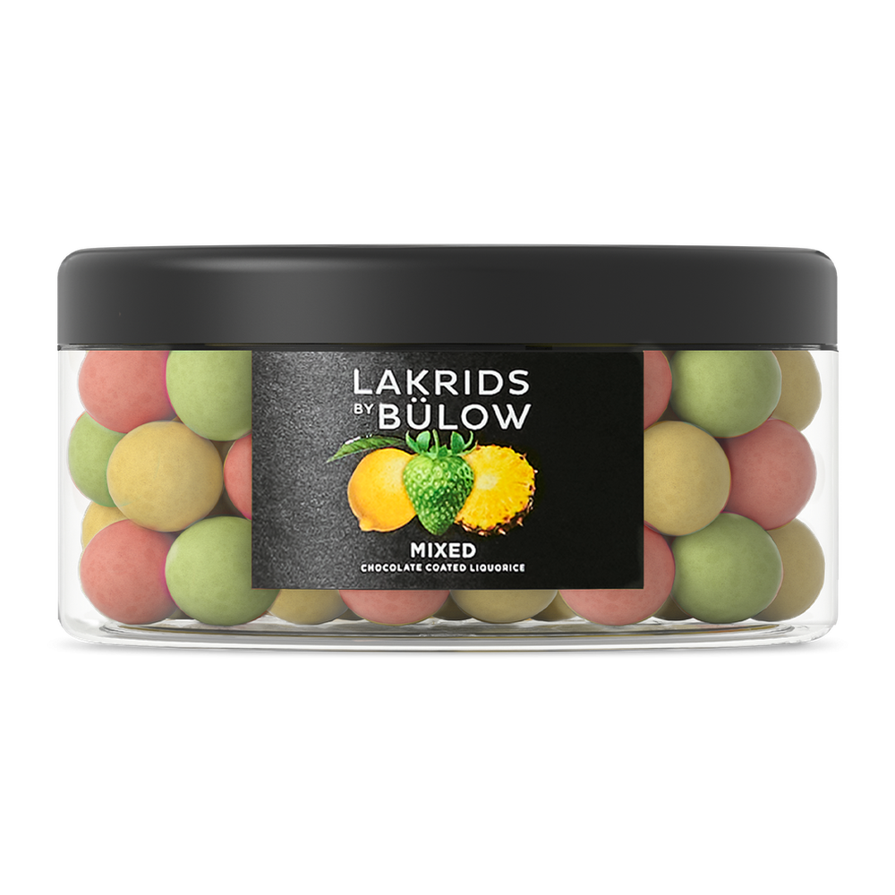 Lakrids by Bülow Mixed Summer 2026 – assortment of chocolate liquorice in colourful summer packaging