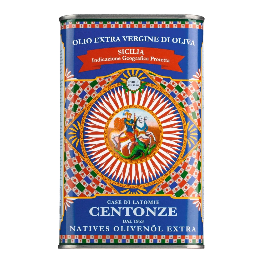 Centonze Olio Extra Vergine IGP Sicily – green glass bottle with label, Sicilian olive oil
