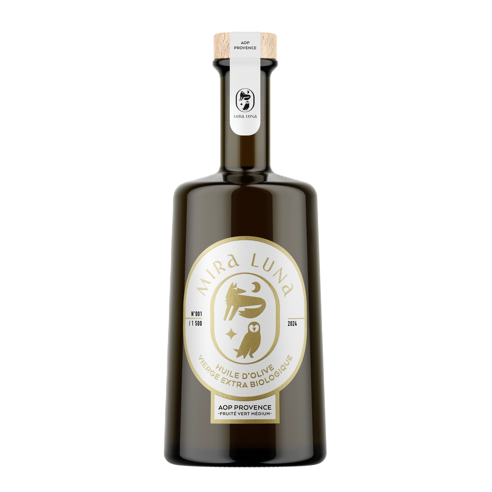 Domaine Mira Luna Organic Olive Oil DOP Provence grün-fruchtig – Bio-Olivenöl in einer Flasche