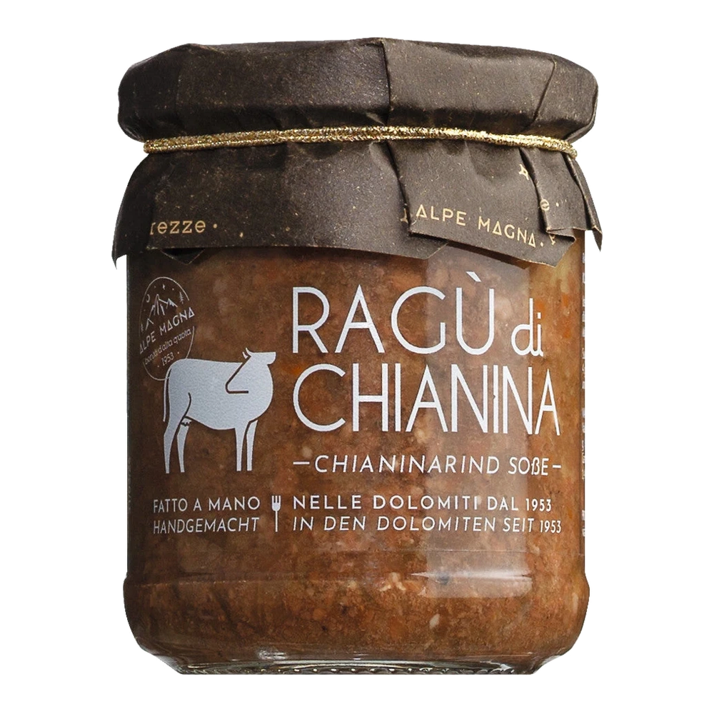 Jar with Ragù bianco di chianina IGP – white meat sauce made from Tuscan Chianina beef, without tomatoes