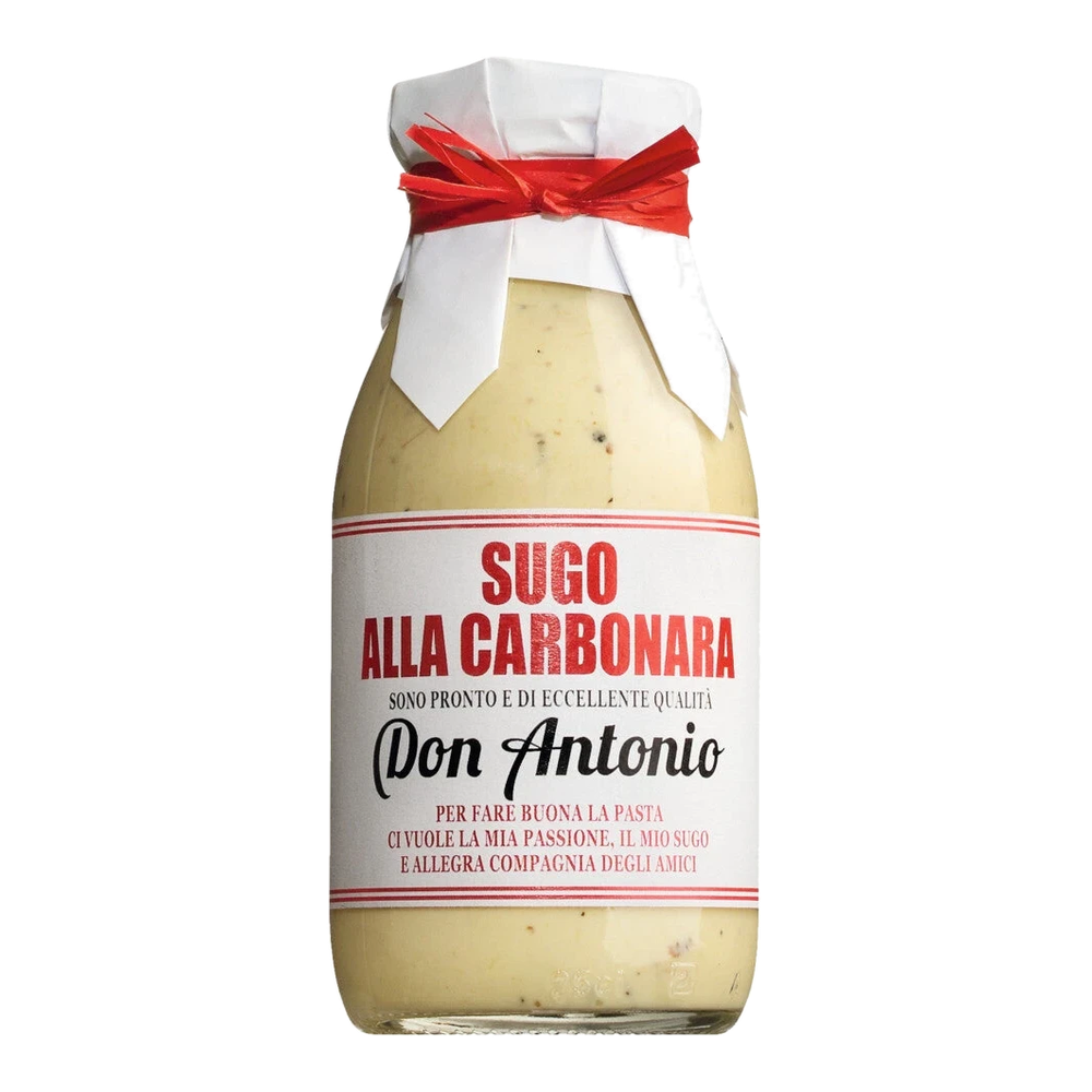 Casina Rossa Salsa Carbonara – cremige Fertigsauce mit Pancetta-Stückchen im Glas