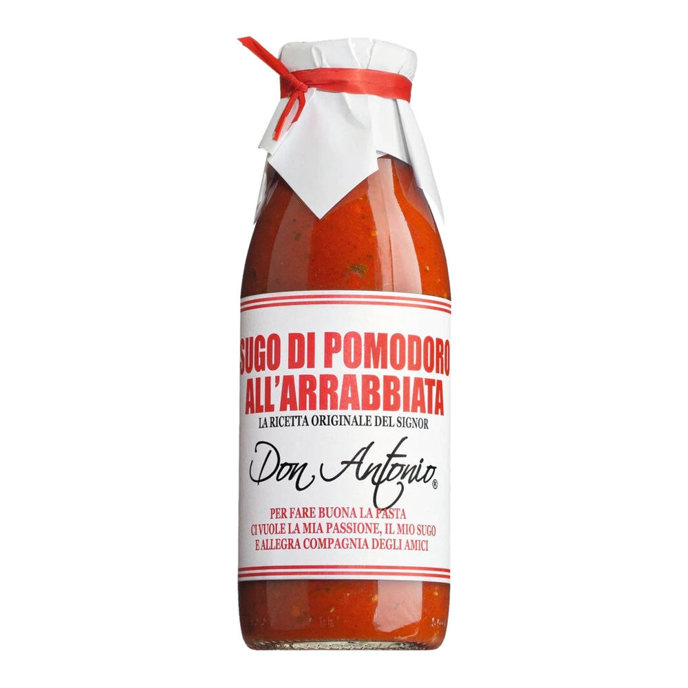 Glas Sugo all'arrabbiata mit Peperoncini aus den Abruzzen, scharfe italienische Tomatensauce