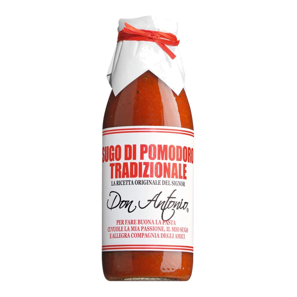 Casina Rossa Sugo tradizionale – klassische italienische Tomatensauce mit Oregano in einer Retro-Milchflasche
