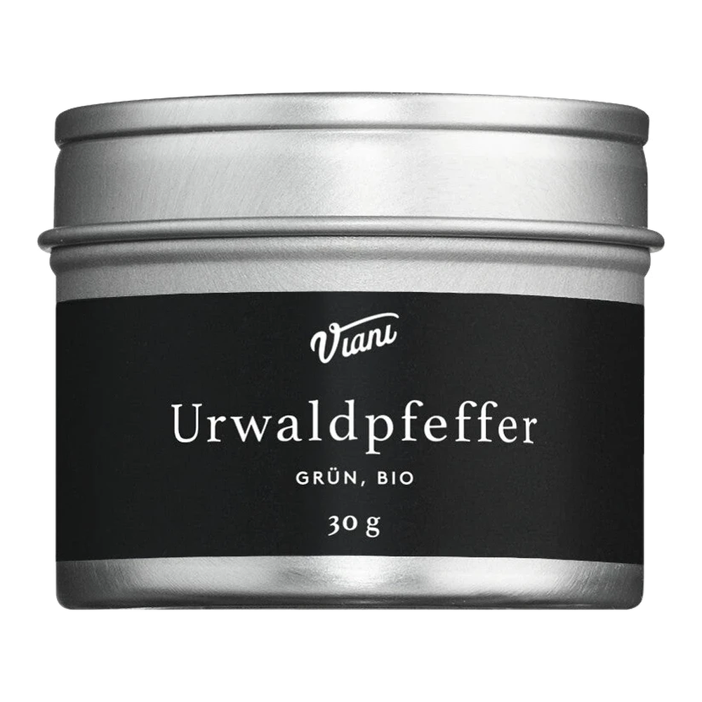 Green, whole organic jungle pepper berries by Antonio Viani Importe, gently sun-dried